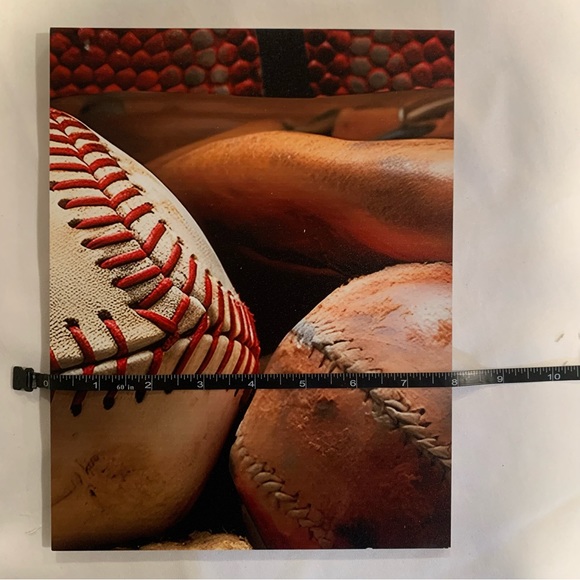 Baseball wooden pictures wall decor set of 3 - Picture 2 of 6